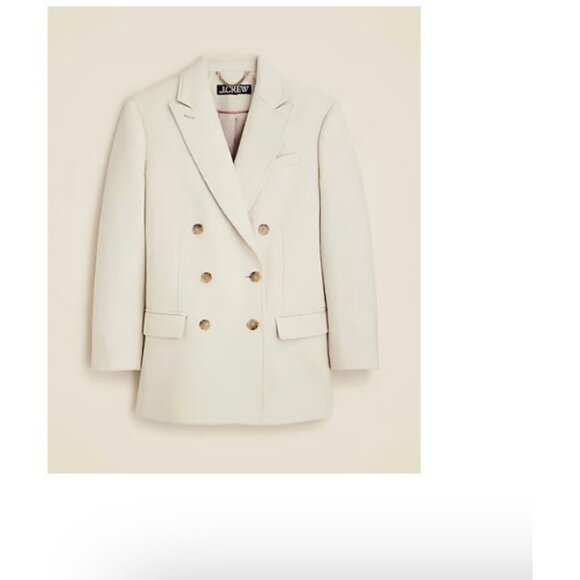 J.Crew $398 Tailored peacoat in Italian wool-blend melton Natural Size 0 CF104